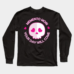 Memento Mori Cute Skull Pastel Goth Kawaii Punk Girl Long Sleeve T-Shirt